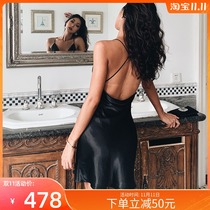 ITSNIKAR satin suspender skirt Europe and America sexy backless waist temperament dress Women summer 2021 New