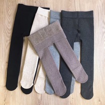 Autumn and winter girls pantyhose velvet thickened childrens female baby Foreign style cashmere cotton leggings dance socks outside wear