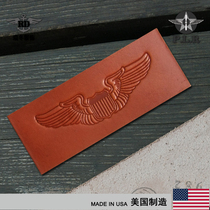 US Imports Beauty Two Station Aviation Team Flight Real Cow Leather Badge Chest Chapter Relief Spot Genuine Leather Cow Leather