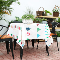 Christmas and New Year Decoration Balloon Bunting Table Cotton Tablecloth Fabric Dining Table Tea Table Rectangular Party Tablecloth