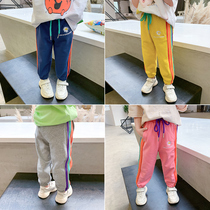 Girls casual pants autumn 2021 New Korean version of childrens foreign style spring and autumn sports pants baby loose trousers tide