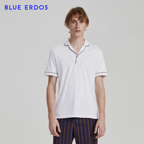 BLUE ERDOS mens casual solid color lapel short sleeve mens polo shirt T-shirt B185HE001