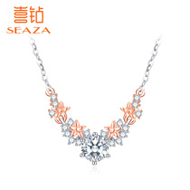 Diamond necklace female color 18K gold Guardian Star romantic diamond pendant fashion exquisite choker new products