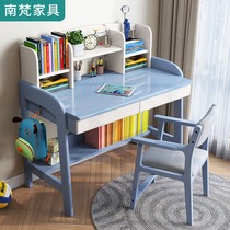 Children study table with bookshelves desk desk can lift solid wood writing desk bedroom home students writing table and chairs suit