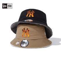 New Era New Era autumn and winter new MLB flame double-sided can wear fisherman hat tide cool NY pot hat women and men