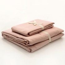 Japanese-style cool feeling washed cotton solid color bedding 1 2 Student kit Comfortable unprinted 1 8m quilt cover sheets Special offer