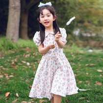 Cheongsam girls autumn Chinese style improved retro dress childrens little girl doll collar print princess skirt