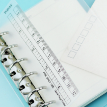 Adapted loose-leaf notebook ruler A5 A6 A7 notepad standard 6-hole bookmark ruler plastic separator ruler