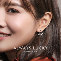 Xia diamond earrings female white 18K gold fashion a two-wearing real diamond Ruby Diamond earrings birthday gift