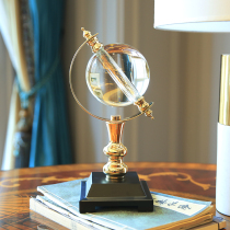 European-style crystal ball ornaments office globe living room wine cabinet TV cabinet light luxury style study desktop decorations