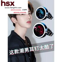 Twelve constellation stud earrings mens personality student Korean version of the female model couple single earless pierced earrings clip drop earrings