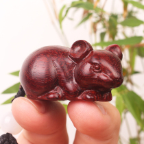 Fuyunchang India small leaf rosewood 12 zodiac rat hand handle Men and women carry toys Wooden text play gifts