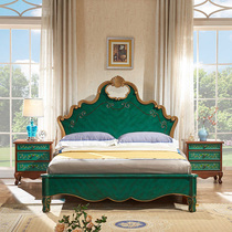 American light luxury bed Solid wood bed Girl Princess bed Double bed 1 8 meters European Mediterranean single 1 5 meters