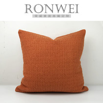 Model room Bed and breakfast Apartment Light green Dark green Orange Orange Red Orange pillow cushion Sofa three-dimensional texture plain pillow