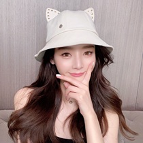 French custom cute cat ears fisherman hat womens spring and summer Korean version of the tide wild Japanese sun protection sun hat