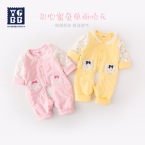 2021 Autumn Clothing New Baby Conjoined Clothes Spring Autumn Crawling 0 1 1 year-old baby thin cotton Harvest newborn clothes