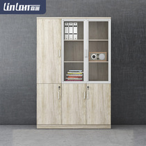 Linlan file cabinet data Cabinet wooden office data Cabinet simple modern drawer type with lock storage file cabinet