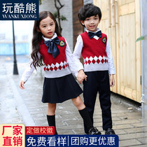 British school uniforms set children kindergarten uniforms spring and autumn class uniforms custom College Style men and womens clothing