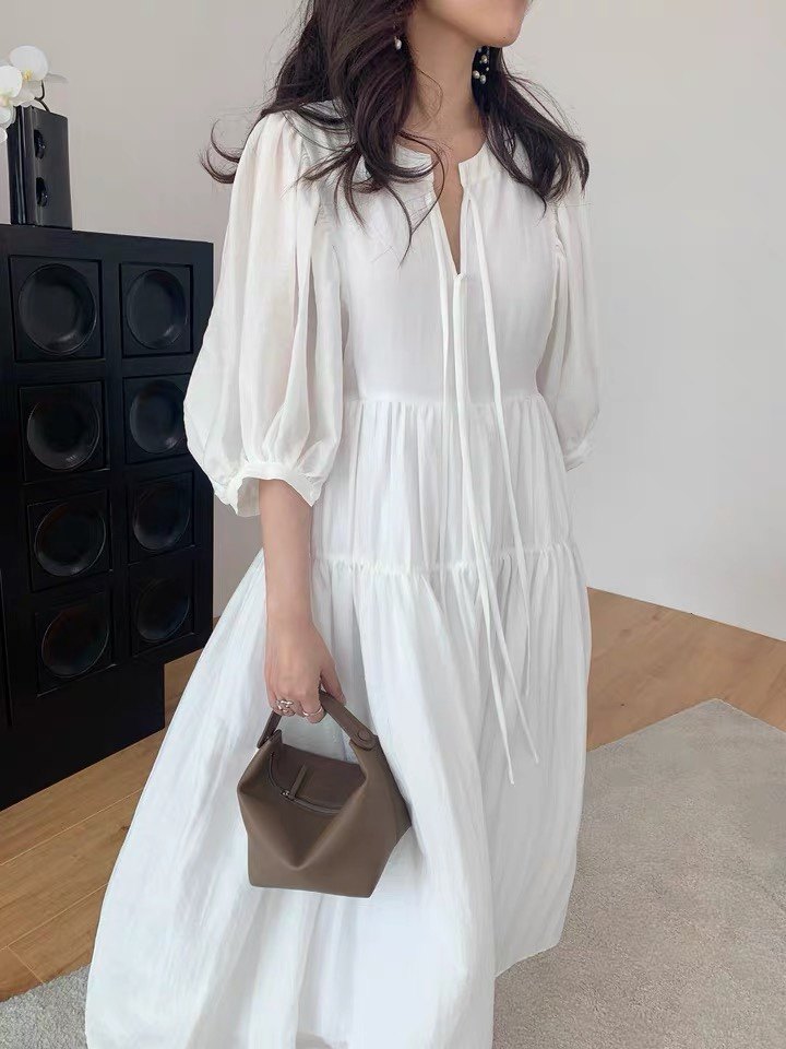 taupe商店度假bi备仙气飘飘氛围感仙女连衣裙泡泡袖蓬蓬蛋糕裙