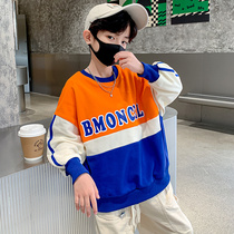 Boys in the autumn thin leisure top Children in the spring and autumn round guard suit children in autumn clothes with long sleeves and tidal bottom shirts