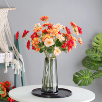 Laiya Camellia simulation flower fake bouquet ornaments silk flower art home decoration dining table ornaments decorative flowers