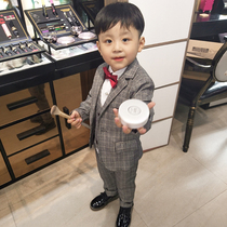 Childrens small suit Velvet boy autumn and winter handsome three-piece suit British style boy baby suit Flower girl dress