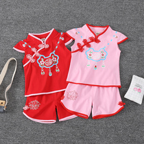 Hanfu Girl Baby Grabbing Week Dress Girl Summer Dress 1 Year Old Clothes One Year Old Birthday Dinner Female baby Dom 2 Xia