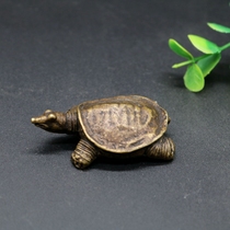 Solid Copper Small Chia Fish Swing Piece Brass Cute Round Fish Bronze Chia Fish Old Turtle Longevity Tortoise Bronze To Play Bronze