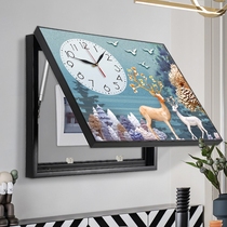 Meter box blocking box clock decorative painting left and right push-pull living room home non-punching modern simple Nordic Europe