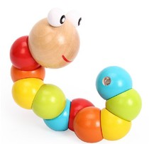 Variety of color caterpillar twister twister educational toys exercise baby fingers flexible wooden