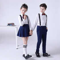 Children's costume chorus primary and secondary school students recite performance clothing suit kindergarten host dress belt pants