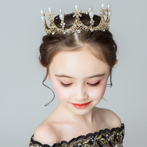 Childrens Crown Headgear Kids Birthday Hair Ornament Princess Girl Crown Crystal Big Hair Band Pink Frozen