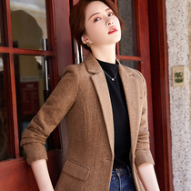 Senior sense blazer Womens Foreign style 2021 autumn and winter fashion wild long sleeve Korean version of temperament hanging casual suit