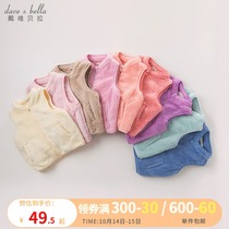 David Bella childrens clothing boys and girls vest autumn and winter New Baby plus velvet zipper shirt children sleeveless top