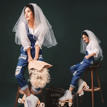 Theme studio photo clothing Personalized fashion denim hip-hop mix and match photo photography clothing Art photo clothing