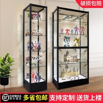 Glass display case with lamp hand office model home bookcase with door display case transparent multilayer integral redeemable gift