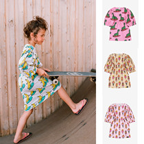 Daddy home spot Polish Kukukid girl cute big bubble sleeve ice cream dinosaur cartoon dress