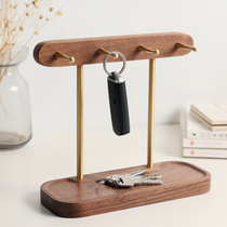 Black Walnuts Wood Genguan Key Frame Home Debris Containing Box Entrance Door Finishing Creative Pendulum Brass Shelf