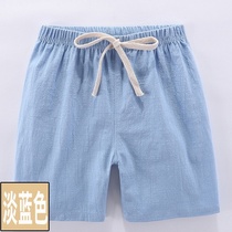 Summer boys pants childrens casual shorts girls short cotton linen thin three-quarter pants wear sports pants
