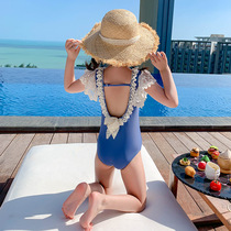 Childrens swimsuit girls CUHK One-piece Sun Speed Dry Girl Foreign Air Princess Resort Korea Bubble Spa New