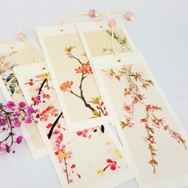 Xian tourist souvenir peach blossom ancient poetry elegant beaded bookmarks Chinese style flowers and birds 5 pieces to send teachers
