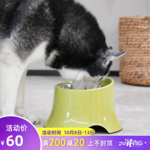 Big fat store Ada with the same REST Super cervical spine oblique mouth high foot dog bowl dog basin double bowl can be used