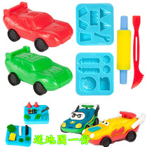 Car plasticine color clay puzzle diy color clay art manual class Childrens sports car mold tools impression toys