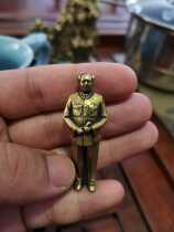 Smoke cloud stream Purple copper Lai Antique bronze trumpet copper Chairman Mao standing like pendant Antique collection ornaments Home