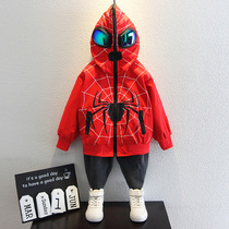 Boys spring clothes jacket jacket 2022 new foreign air Han version Childrens Spider-Man clothes boy cardio-hoodie spring and autumn