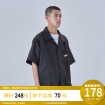 PCLP Metal Cards Short Sleeve Shirt Tide Deconstruction Tooling Day Shafen Wind Men Half Sleeve Shirt