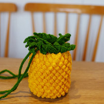 New fruit pineapple bag wool crochet hand DIY bag material bag entry gift zero failure