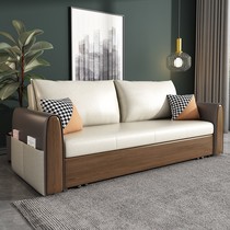 Foldable solid wood technology cloth sofa bed dual-use Nordic living room new multifunctional small apartment telescopic single double