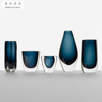 Simple modern Vase ornaments handmade glazed color model room soft living room bedroom desktop creative flower arrangement