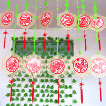 Kindergarten decoration works hanging decoration school corridor stairs open school bamboo weaving Chinese style twelve Zodiac creative hanging decoration